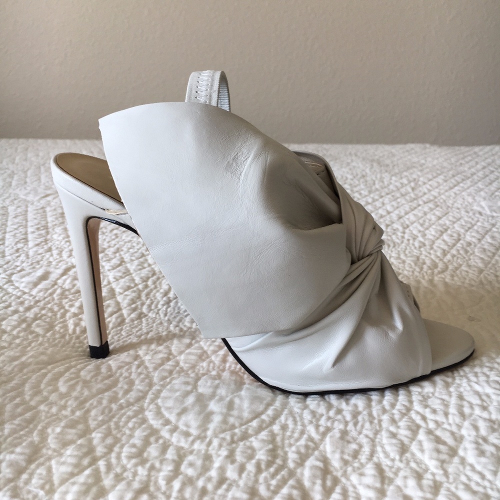 Zara Leather Sandals Heels Shoes with Bow Womens 6.5 - Picture 6 of 16